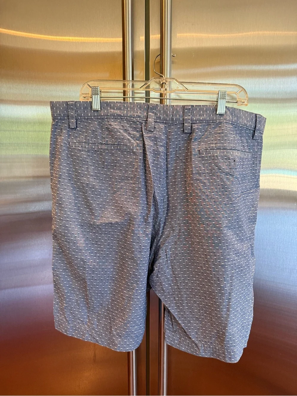 Banana Republic Blue Micro-Dot Flat Front Shorts, size 38
